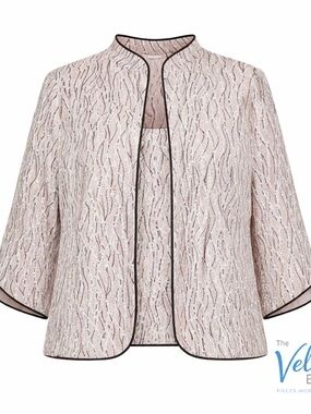 Alex Evenings Blush Pink Textured Jacket & Tank Set Size 1X Elegant Occasion Set
